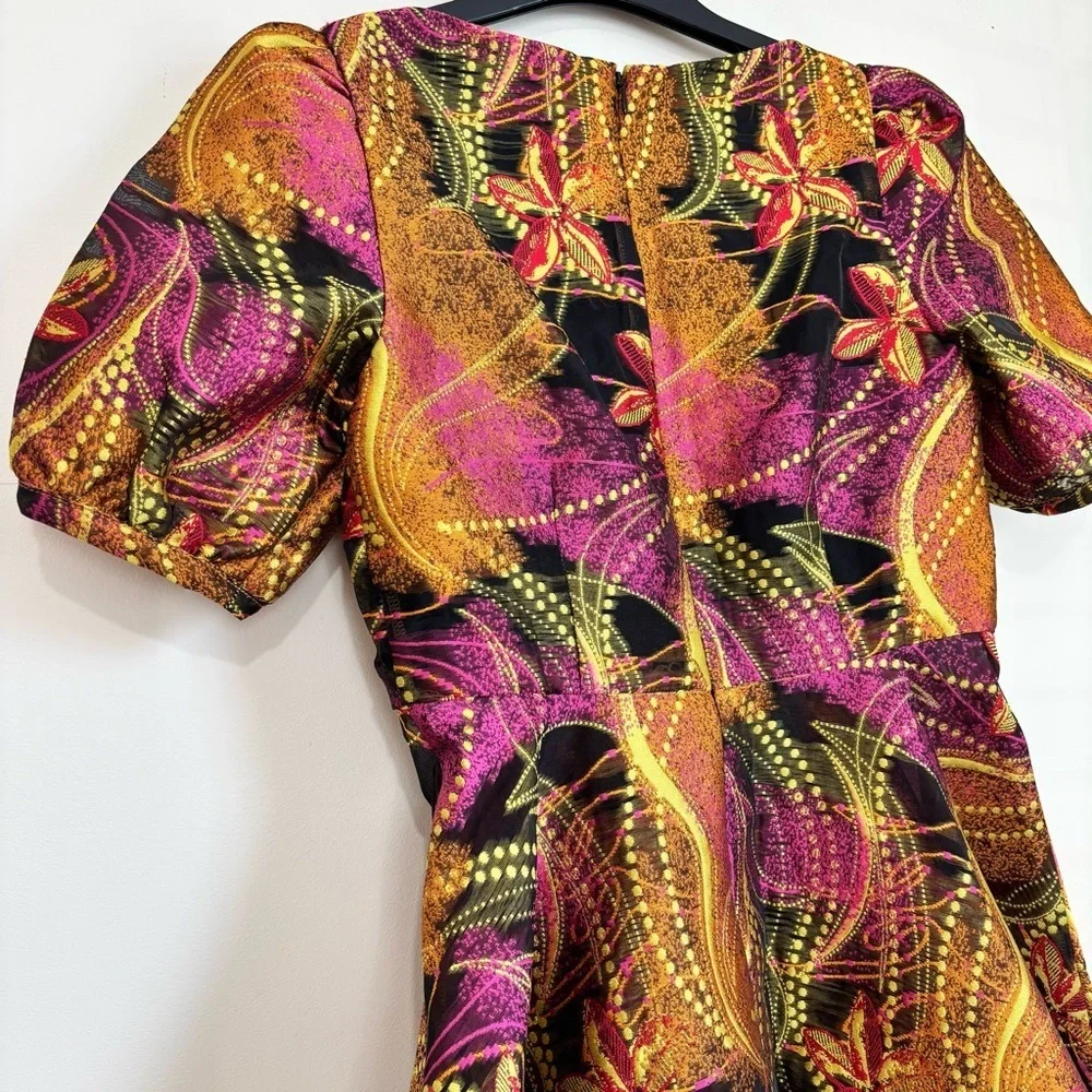 Tuckernuck babydoll square neck Puff short sleeves magenoto purple ankara blouse
